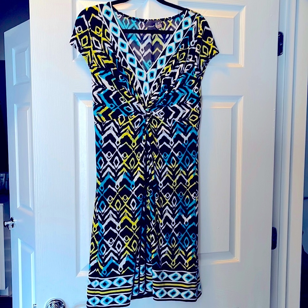 MUSE KNEE LENGTH CAPPED SLEEVE CINCED WAIST DRESS- Size 12